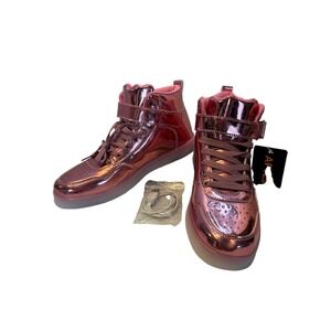 Aptesol Pink Metallic LED Light Up High Top Sneakers Womens Size 10 EU 41 NWT